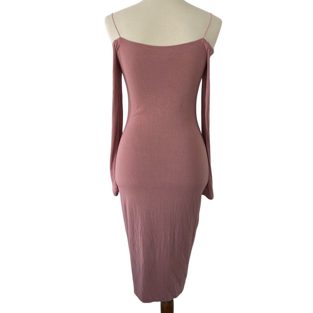 T by Alexander Wang Pink Long Sleeve Cut out Off the Shoulder Dress size Medium - Picture 5 of 7